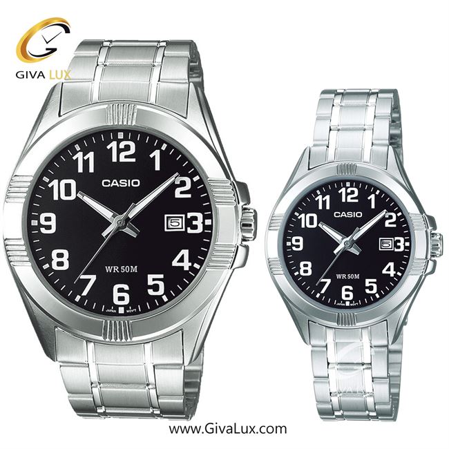 ساعت مچی اورجینال ست کاسیو Casio نقره ای | نقره ای| مشکی| کد رفرنس زنانه: LTP-1308D-1BVDF، مردانه: MTP-1308D-1BVDF